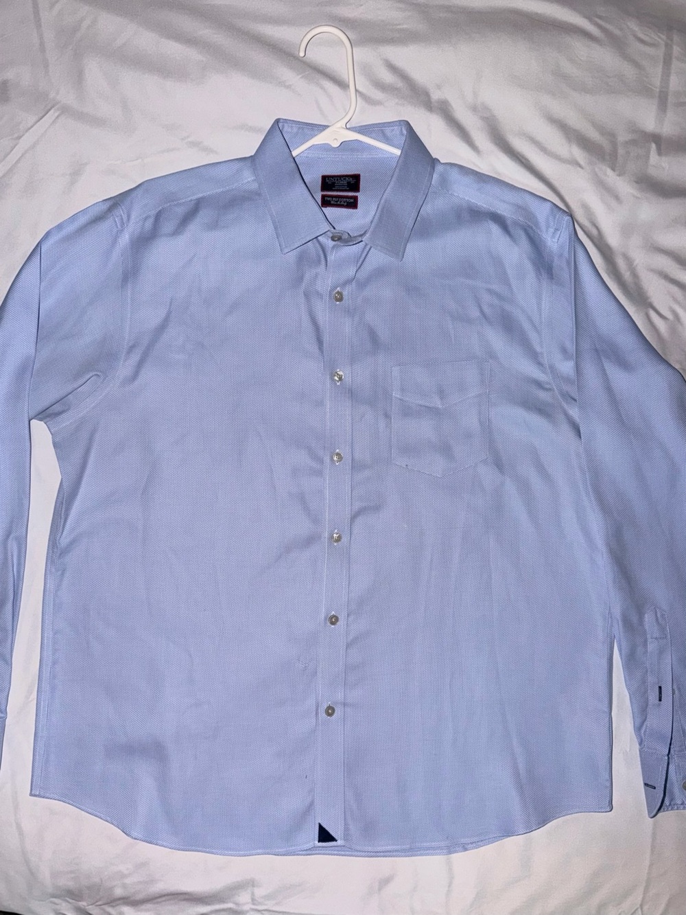 UNTUCKit Men’s XLarge Blue Long Sleeve Button Up Shirt Wrinkle Free Cotton